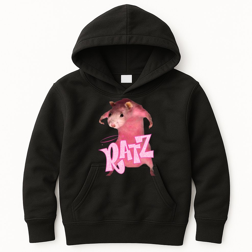 Ratz Funny Rat Funny Mouse Ratz Pink Ratz Mouse Meme Kids Hoodie