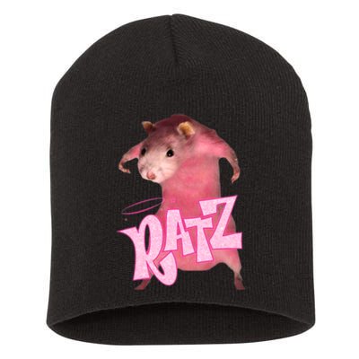 Ratz Funny Rat Funny Mouse Ratz Pink Ratz Mouse Meme Short Acrylic Beanie