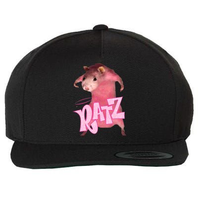 Ratz Funny Rat Funny Mouse Ratz Pink Ratz Mouse Meme Wool Snapback Cap