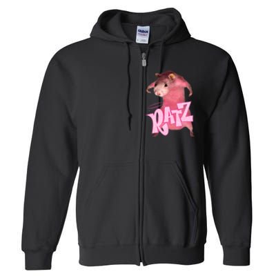 Ratz Funny Rat Funny Mouse Ratz Pink Ratz Mouse Meme Full Zip Hoodie