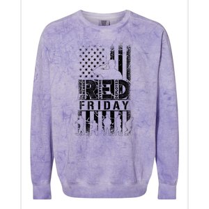 RED Friday Remember Everyone Deployed Colorblast Crewneck Sweatshirt