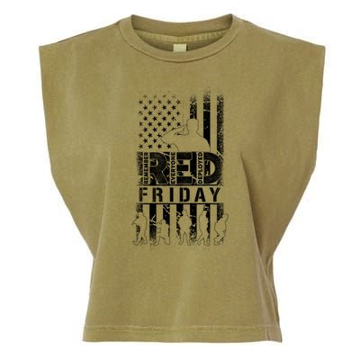 RED Friday Remember Everyone Deployed Garment-Dyed Women's Muscle Tee
