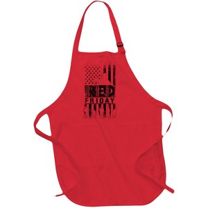 RED Friday Remember Everyone Deployed Full-Length Apron With Pockets