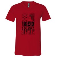 RED Friday Remember Everyone Deployed V-Neck T-Shirt