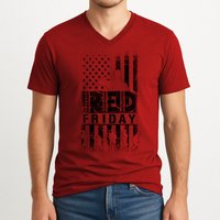 RED Friday Remember Everyone Deployed V-Neck T-Shirt