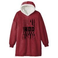 RED Friday Remember Everyone Deployed Hooded Wearable Blanket