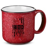 RED Friday Remember Everyone Deployed 15oz Campfire Ceramic Mug