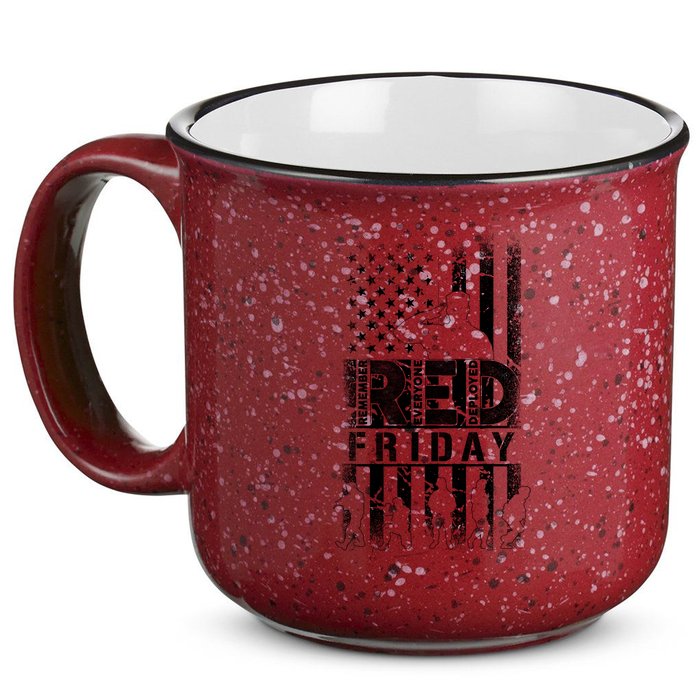 RED Friday Remember Everyone Deployed 15oz Campfire Ceramic Mug