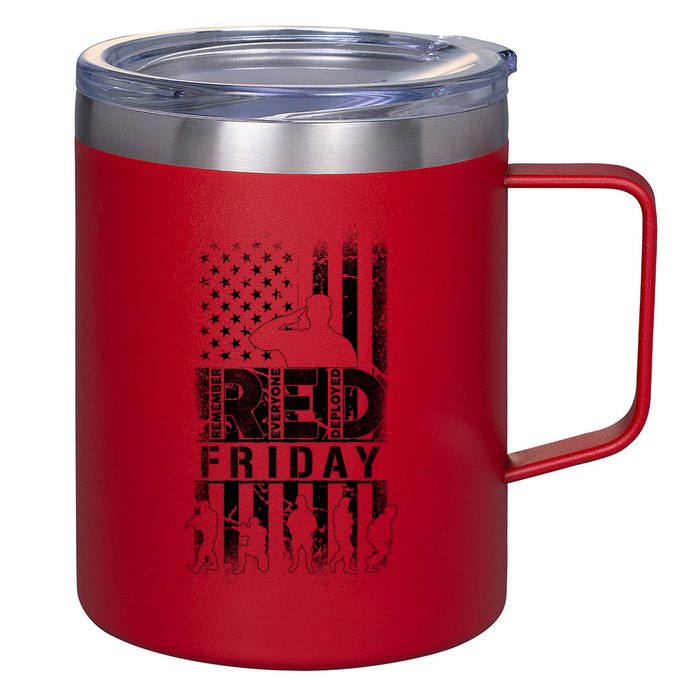 RED Friday Remember Everyone Deployed 12oz Stainless Steel Coffee Mug