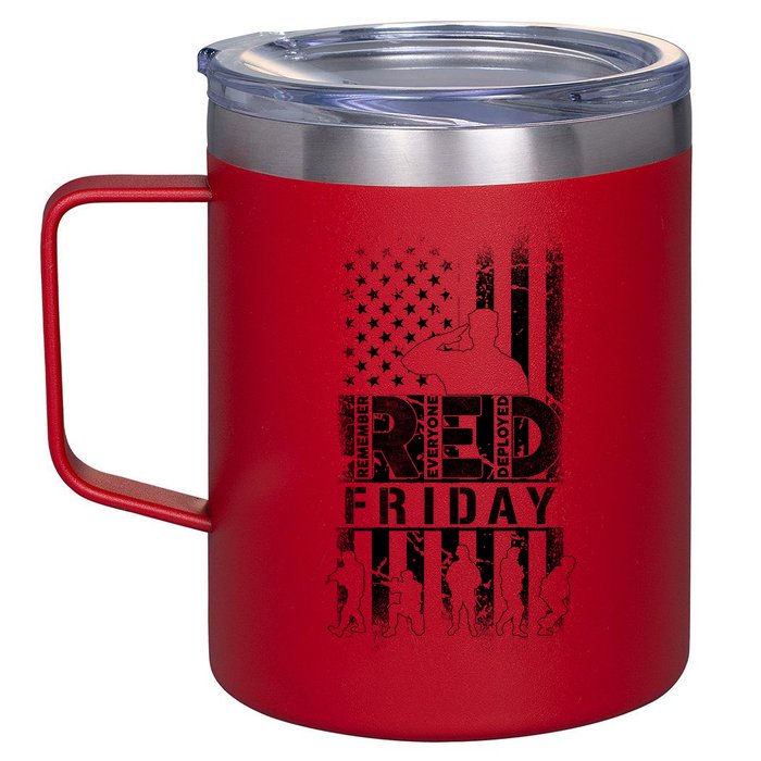 RED Friday Remember Everyone Deployed 12oz Stainless Steel Coffee Mug