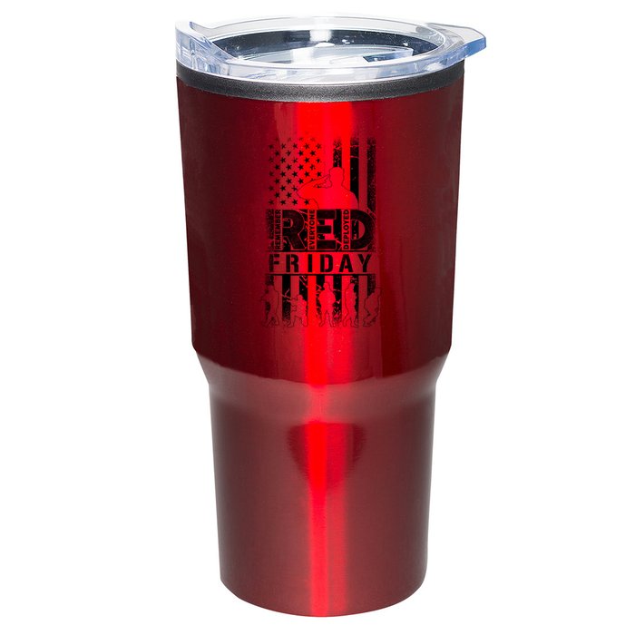 RED Friday Remember Everyone Deployed Tumbler