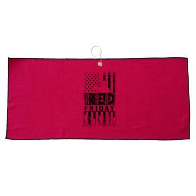 RED Friday Remember Everyone Deployed Large Microfiber Waffle Golf Towel