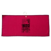 RED Friday Remember Everyone Deployed Large Microfiber Waffle Golf Towel