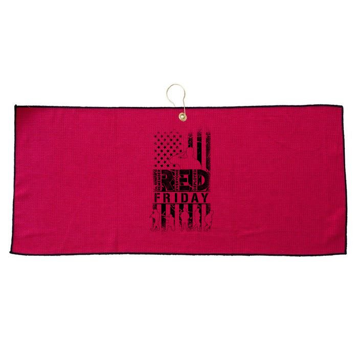 RED Friday Remember Everyone Deployed Large Microfiber Waffle Golf Towel