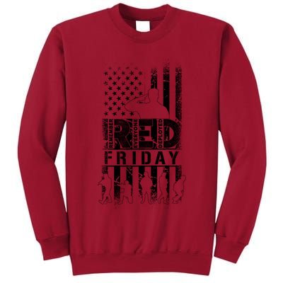 RED Friday Remember Everyone Deployed Tall Sweatshirt