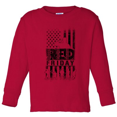 RED Friday Remember Everyone Deployed Toddler Long Sleeve Shirt