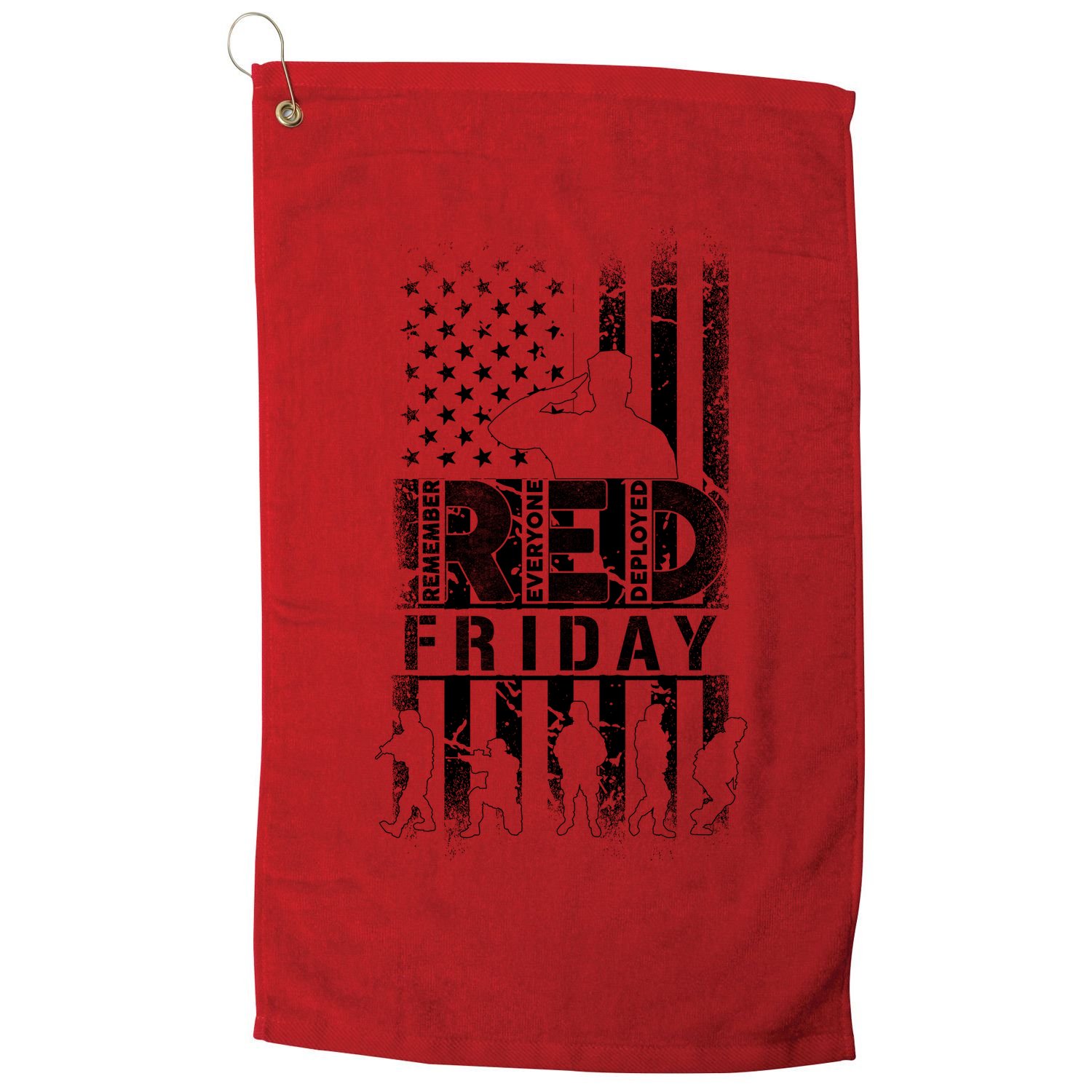 RED Friday Remember Everyone Deployed Golf Towel