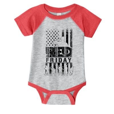RED Friday Remember Everyone Deployed Infant Baby Jersey Bodysuit