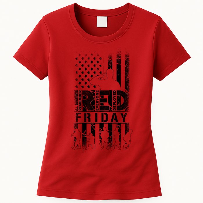 RED Friday Remember Everyone Deployed Womens T-Shirt