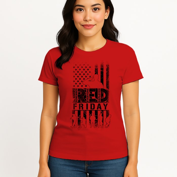 RED Friday Remember Everyone Deployed Womens T-Shirt