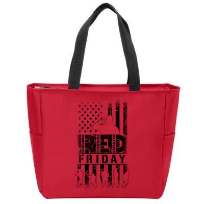RED Friday Remember Everyone Deployed Zip Tote Bag
