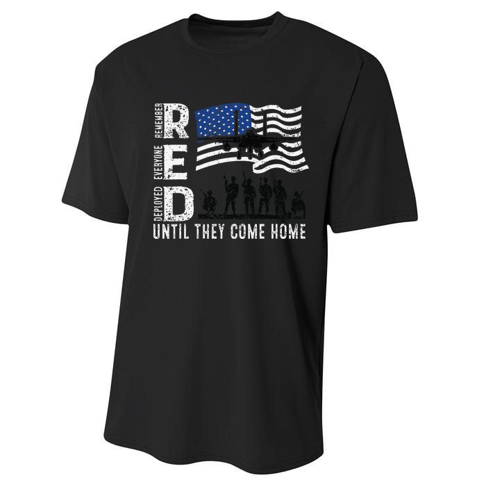 Red Friday Remember Everyone Deployed Until Come Performance Sprint T-Shirt