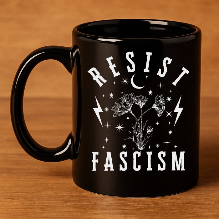 Resist Fascism 11oz C Handle Ceramic Mug