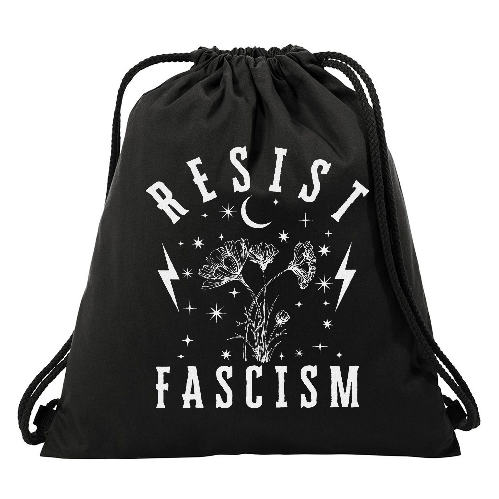 Resist Fascism Drawstring Bag