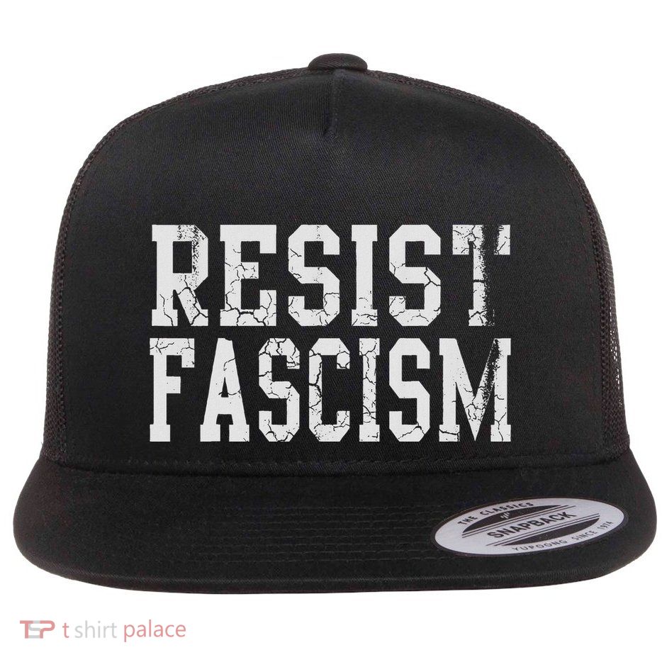 Resist Fascism Flat Bill Trucker Hat