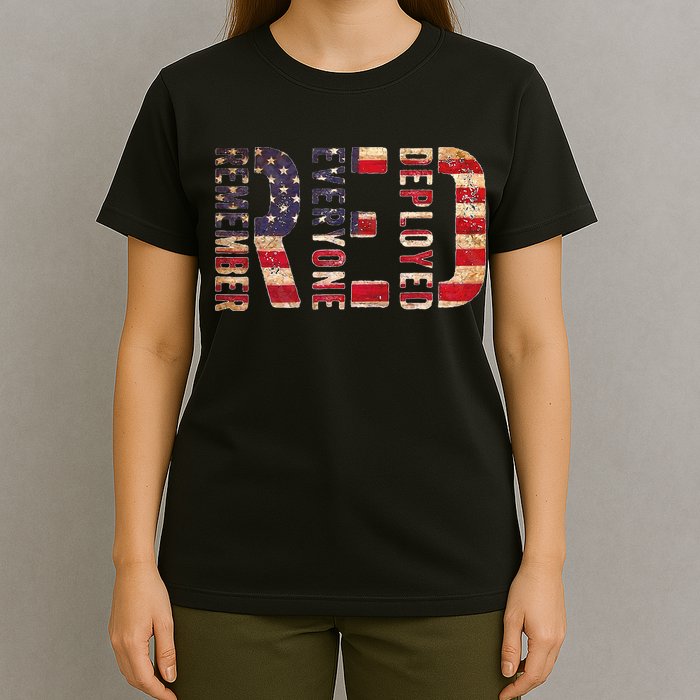 Red Fridays Remember Everyone Deployed American Flag T-Shirt