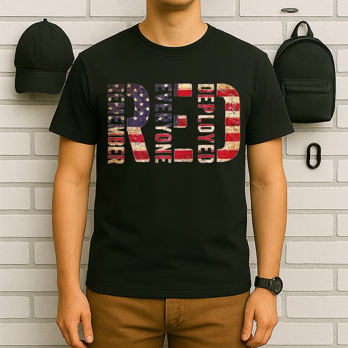 Red Fridays Remember Everyone Deployed American Flag T-Shirt