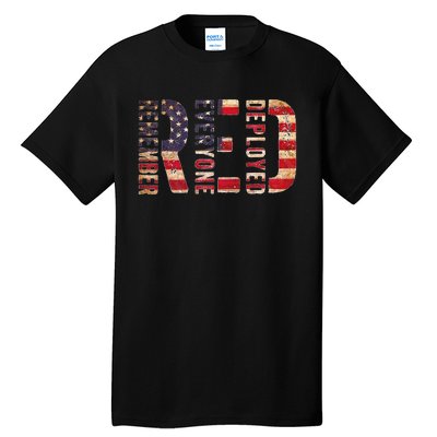 Red Fridays Remember Everyone Deployed American Flag Tall T-Shirt