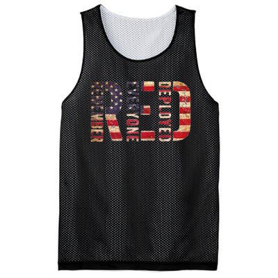 Red Fridays Remember Everyone Deployed American Flag Mesh Reversible Basketball Jersey Tank