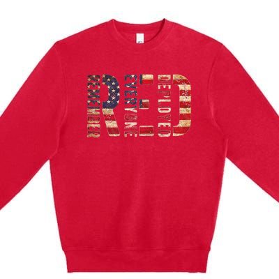 Red Fridays Remember Everyone Deployed American Flag Premium Crewneck Sweatshirt