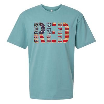 Red Fridays Remember Everyone Deployed American Flag Sueded Cloud Jersey T-Shirt