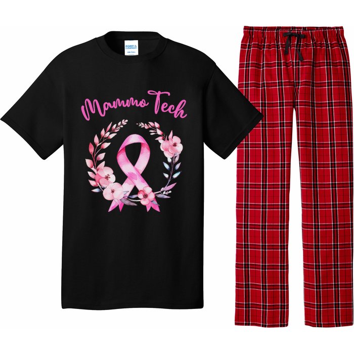 Retro Floral Ribbon Mammo Tech Mammography Technologist Pajama Set