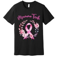 Retro Floral Ribbon Mammo Tech Mammography Technologist Premium T-Shirt