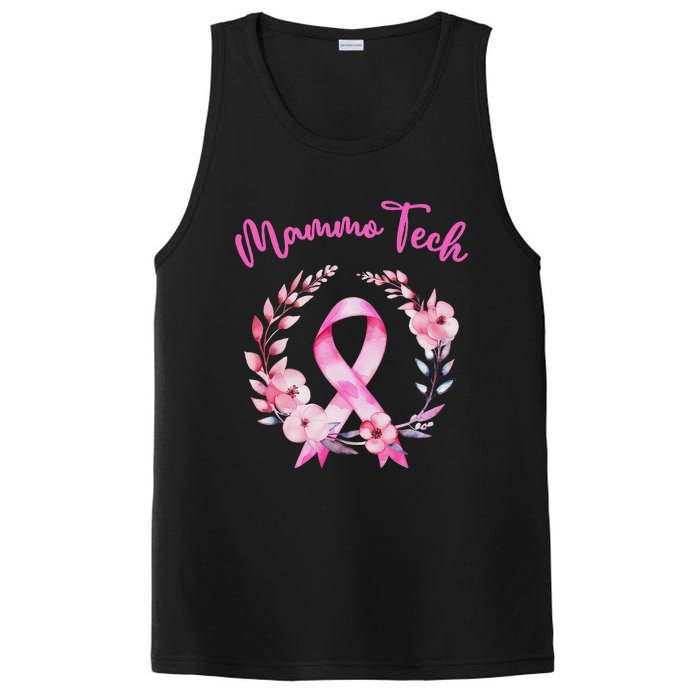 Retro Floral Ribbon Mammo Tech Mammography Technologist PosiCharge Competitor Tank