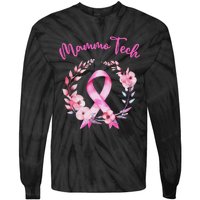 Retro Floral Ribbon Mammo Tech Mammography Technologist Tie-Dye Long Sleeve Shirt