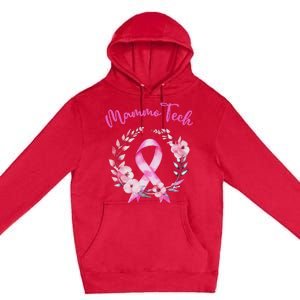 Retro Floral Ribbon Mammo Tech Mammography Technologist Premium Pullover Hoodie