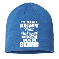 Retiree Funny Retiret Retire Pension Skiing Retired Gift Sustainable Beanie