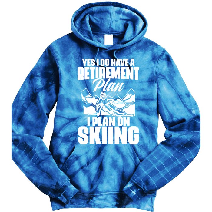 Retiree Funny Retiret Retire Pension Skiing Retired Gift Tie Dye Hoodie