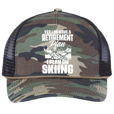 Retiree Funny Retiret Retire Pension Skiing Retired Gift Retro Rope Trucker Hat Cap