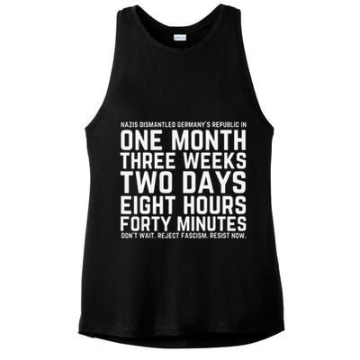 Reject Fascism Resist Now Resist Like Its 1938 Germany Ladies PosiCharge Tri-Blend Wicking Tank