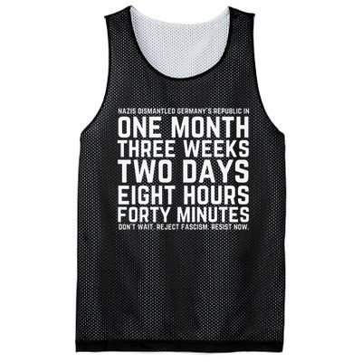 Reject Fascism Resist Now Resist Like Its 1938 Germany Mesh Reversible Basketball Jersey Tank