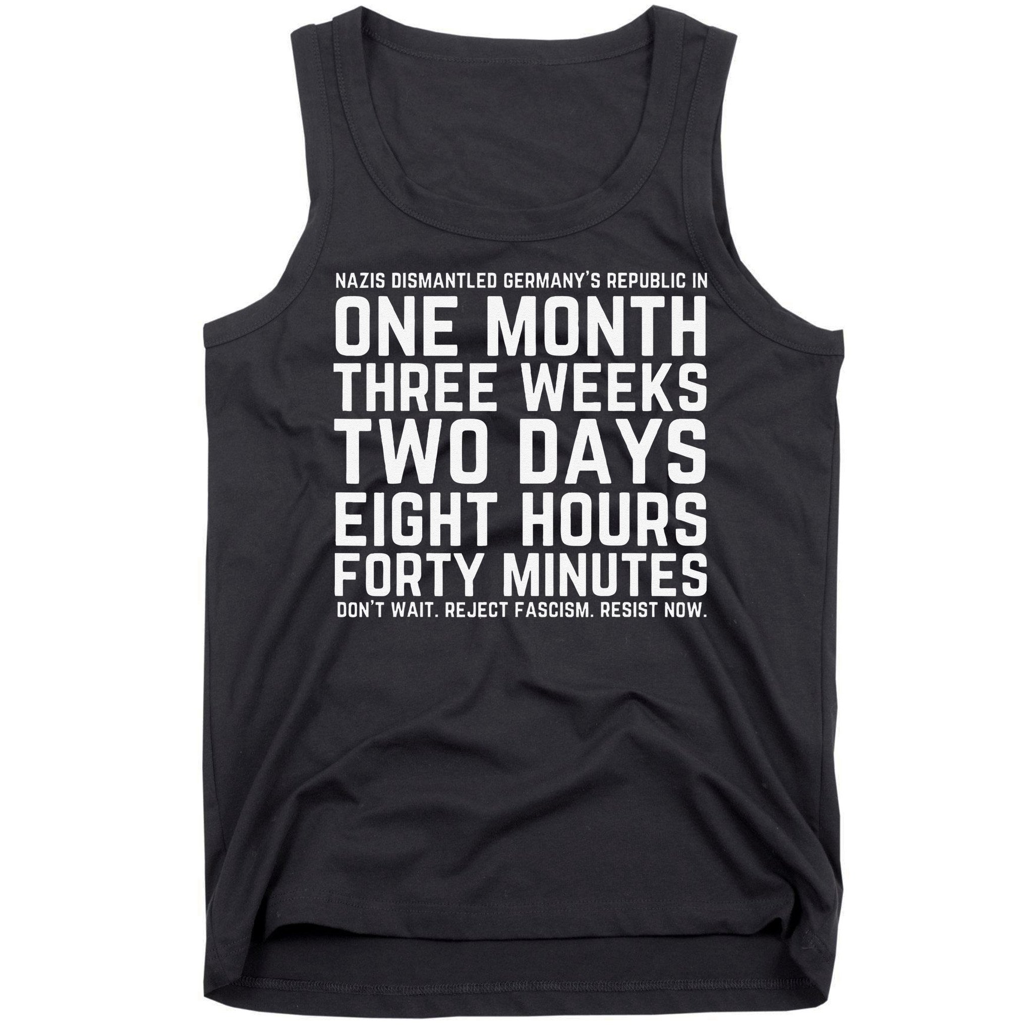 Reject Fascism Resist Now Resist Like Its 1938 Germany Tank Top