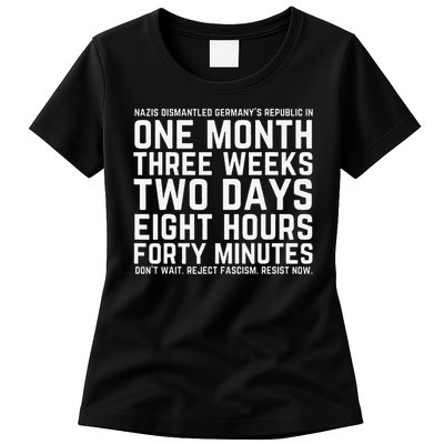 Reject Fascism Resist Now Resist Like Its 1938 Germany Womens T-Shirt