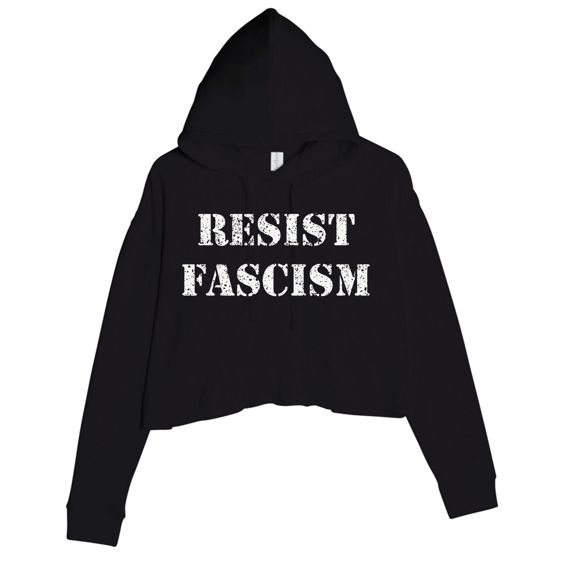 Resist Fascism Crop Fleece Hoodie