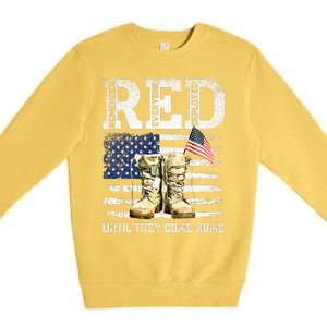 RED Friday Remember Everyone deployed every friday veterans Premium Crewneck Sweatshirt