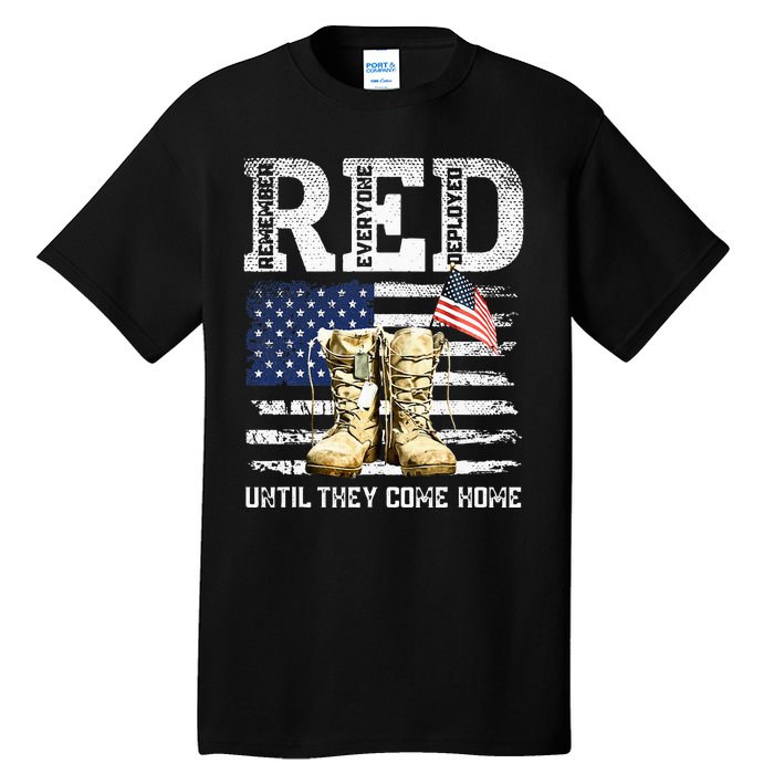 RED Friday Remember Everyone deployed every friday veterans Tall T-Shirt